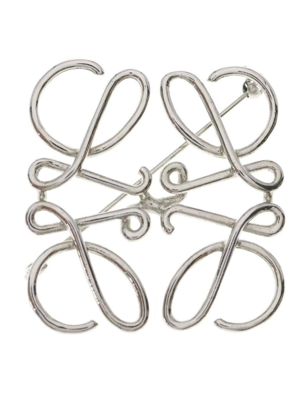 Loewe Anagram Brooch Bro Silver